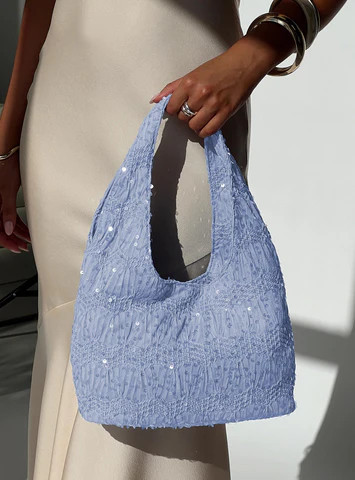 Baby Honey Sequin Shoulder Bag Blue | Princess Polly US