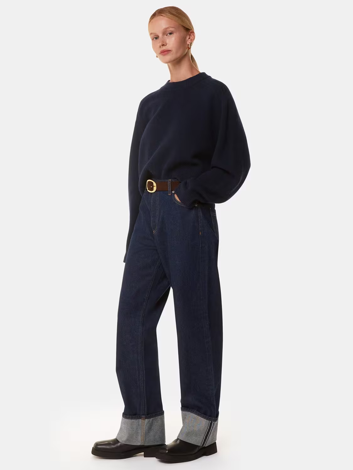 Whistles Pure Wool Relaxed Crop Jumper | John Lewis (UK)