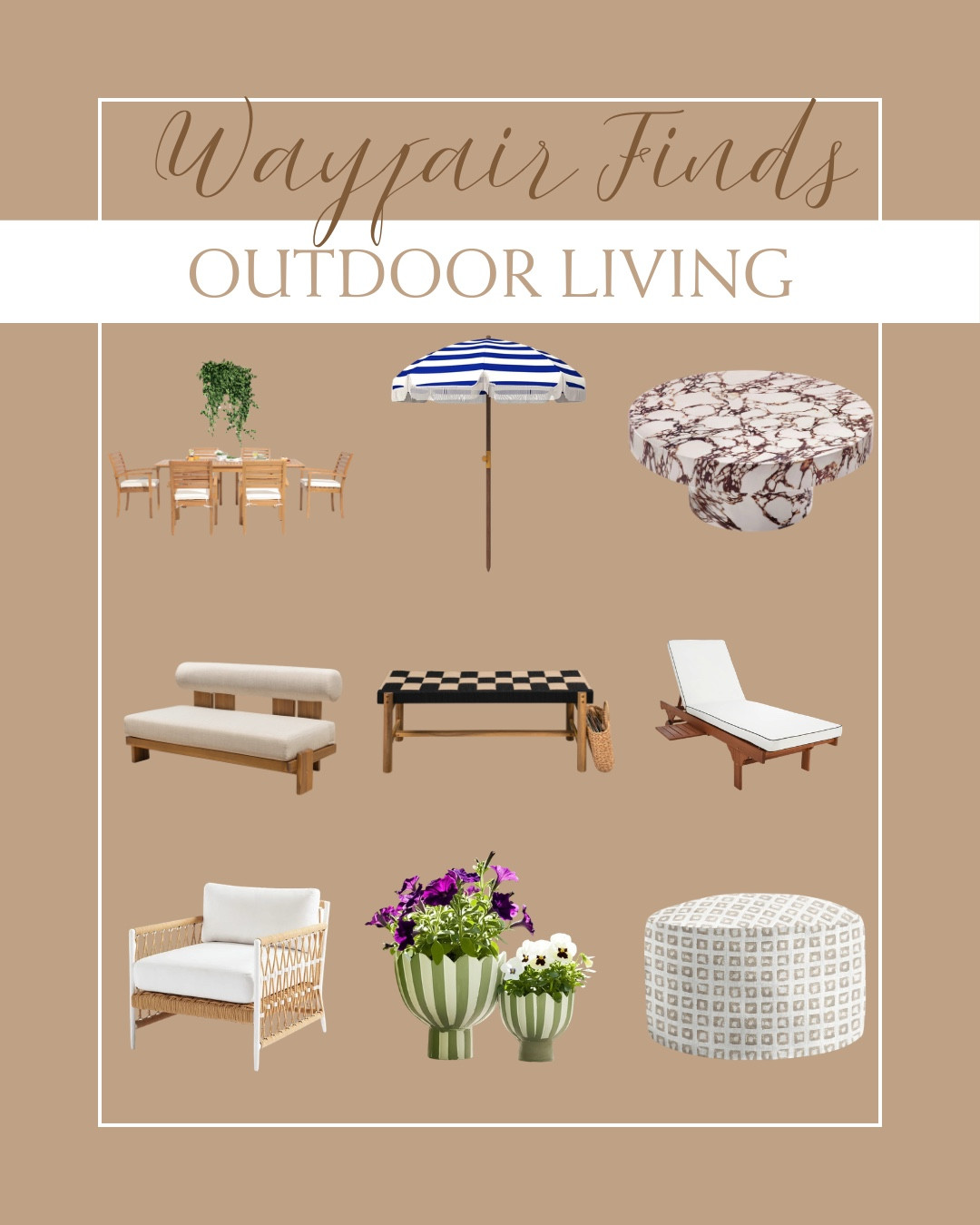 @Wayfair outdoor finds for a polished, comfortable backyard setup 🌿✨ Versatile styles, cozy seating, and elevated pieces for effortless outdoor living.

#Wayfair #OutdoorLiving #PatioInspo #BackyardStyle #OutdoorDecor #HomeInspo #OutdoorEntertaining #CozyOutdoor #PatioDesign #LTKhome

#LTKSeasonal #LTKHome #LTKSaleAlert