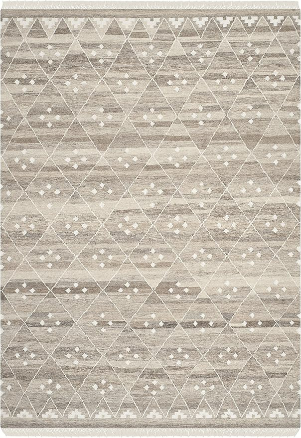 Safavieh Natural Kilim Collection NKM316B Handmade Moroccan Boho Tribal Wool & Viscose Area Rug, ... | Amazon (US)