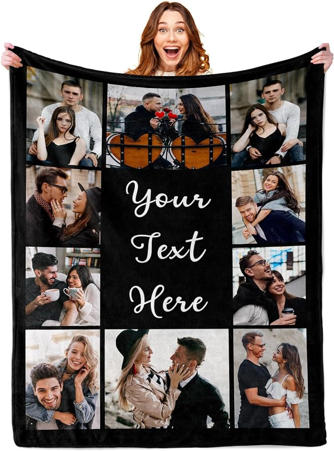 Custom Blanket with Photo Personalized Picture Blanket for Christmas Mothers Day Birthday Gifts C... | Amazon (US)