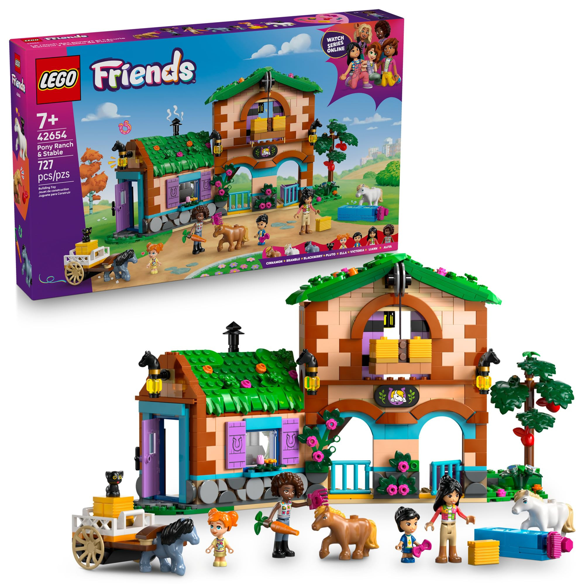 LEGO Friends Pony Ranch & Stable Pretend Play Building Toy - Playset with 3 Horse Toys for Creati... | Amazon (US)