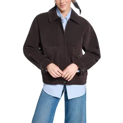 levi's Relaxed Fit Faux Suede Dad Bomber Jacket in Java at Nordstrom, Size Large | Nordstrom