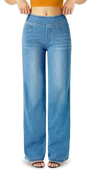 Wide Leg Jeans Woman，High Waisted Straight Leg Jeans Baggy Loose Boyfried Denim Pants | Amazon (US)