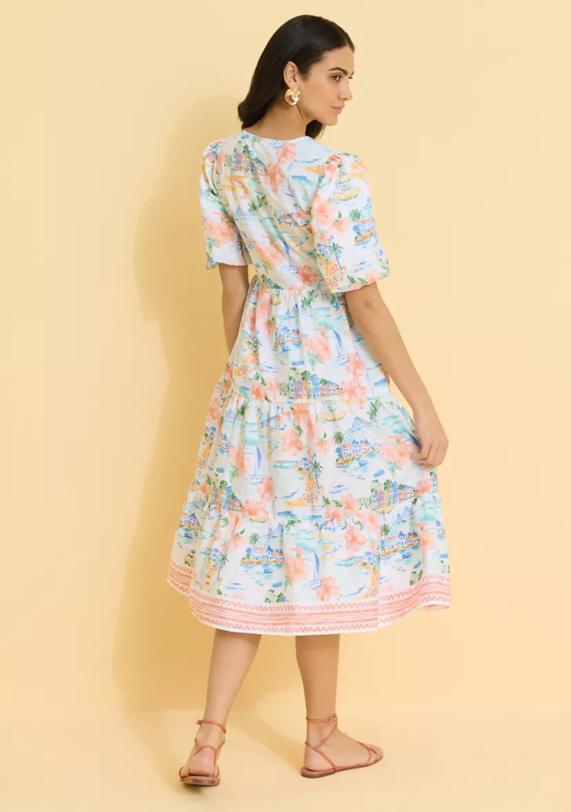 Sewing Down South x Crown & Ivy\u2122 Riley Short Sleeve Tiered Midi Dress | Belk