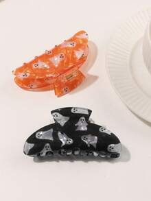 2025 New Halloween Ghost Hair Clip, Cute Y2K Cartoon Print, Large Hair Clip, Suitable For People ... | SHEIN