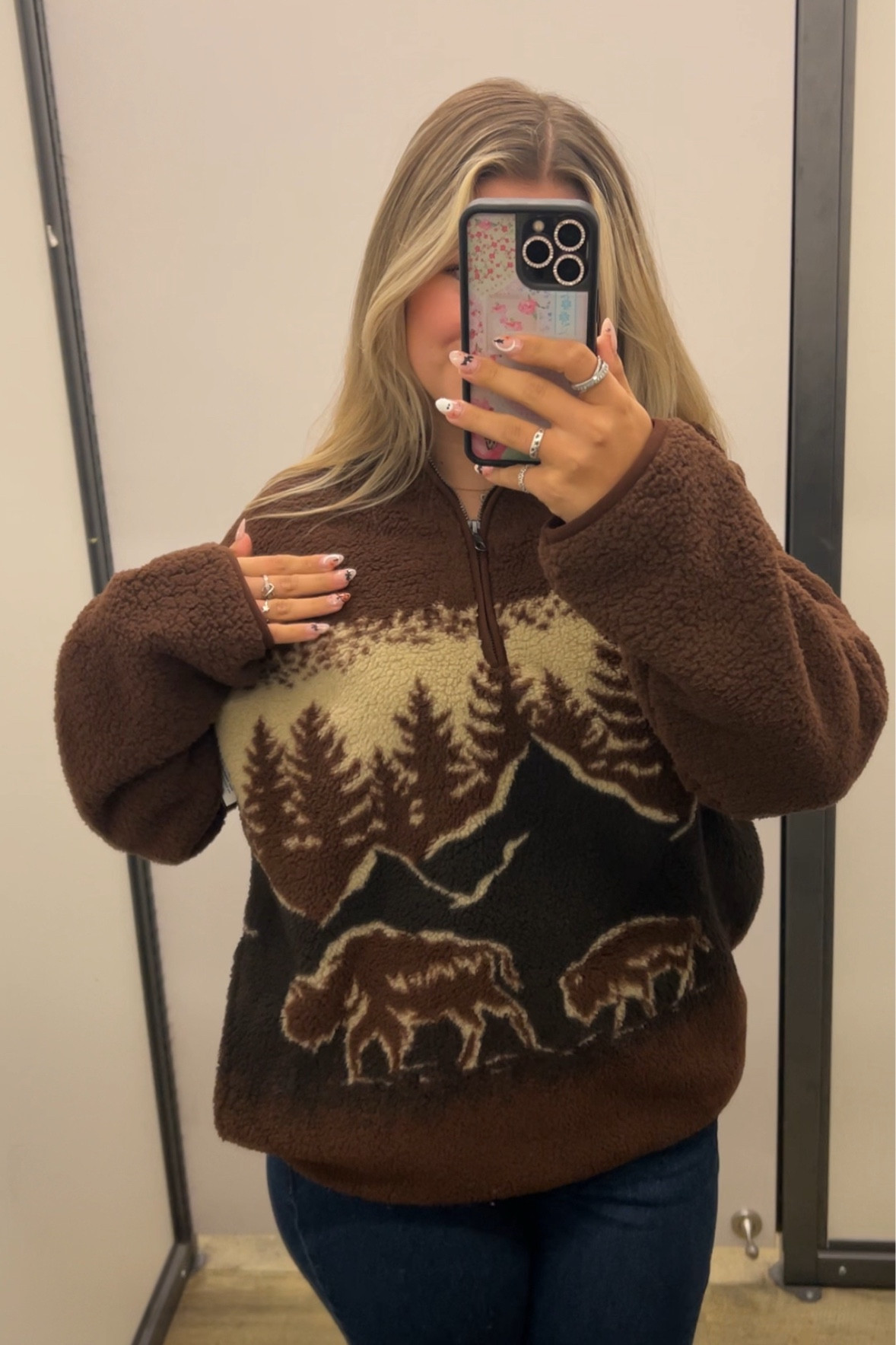 VIRAL OLD NAVY MENS BUFFALO FLEECE IS BACK AND ON SALE RIGHT NOW !!! perfect addition to the upcoming late fall and early winter wardrobe 🦬❄️🌲 wearing a size small !!! 

#LTKSaleAlert #LTKFindsUnder50 #LTKSeasonal