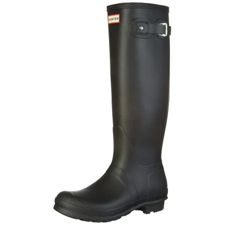 Hunter Original Women Rubber Waterproof Tall Rain Boots Black Matte 9 | Walmart (US)