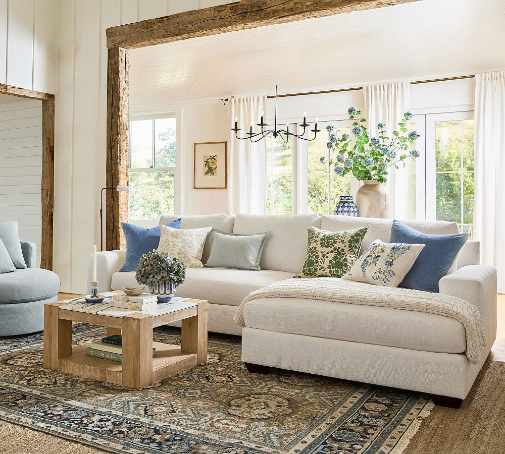 Big Sur Square Arm Chaise Sectional (114"–156") | Pottery Barn (US)