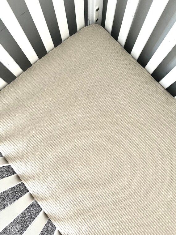 Oatmeal waffle knit fitted crib sheet | neutral crib sheet | tan crib sheet | gender neutral baby... | Etsy (US)