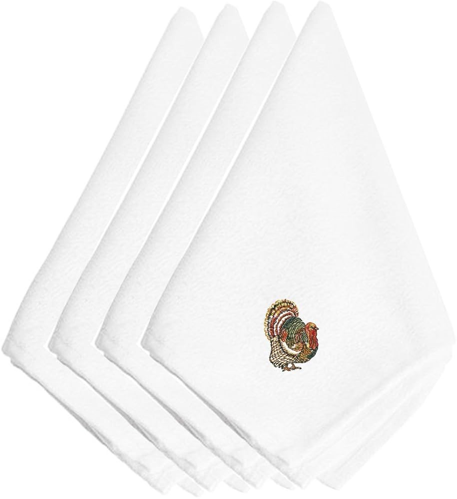 Caroline's Treasures EMBT3006NPKE Thanksgiving Turkey #2 Embroidered Napkins Set of 4 Napkin Clot... | Amazon (US)
