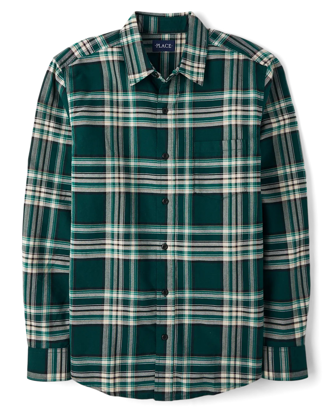 Mens Matching Family Plaid Oxford Button Up Shirt - green | The Children's Place