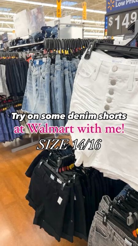Try on some denim shorts at Walmart with me!  Sizing inconsistency is real though!  Size 16 in the white denim. I couldn’t even button them all the way up!  Would need a size 18. Size 14 in the medium wash.  They work ok but would prefer a size 16. Size 16 in the lighter wash and the longer shorts work perfectly!  

XL ribbed top. Sneakers run tts  

#LTKmidsize #LTKfindsunder50 #LTKSeasonal