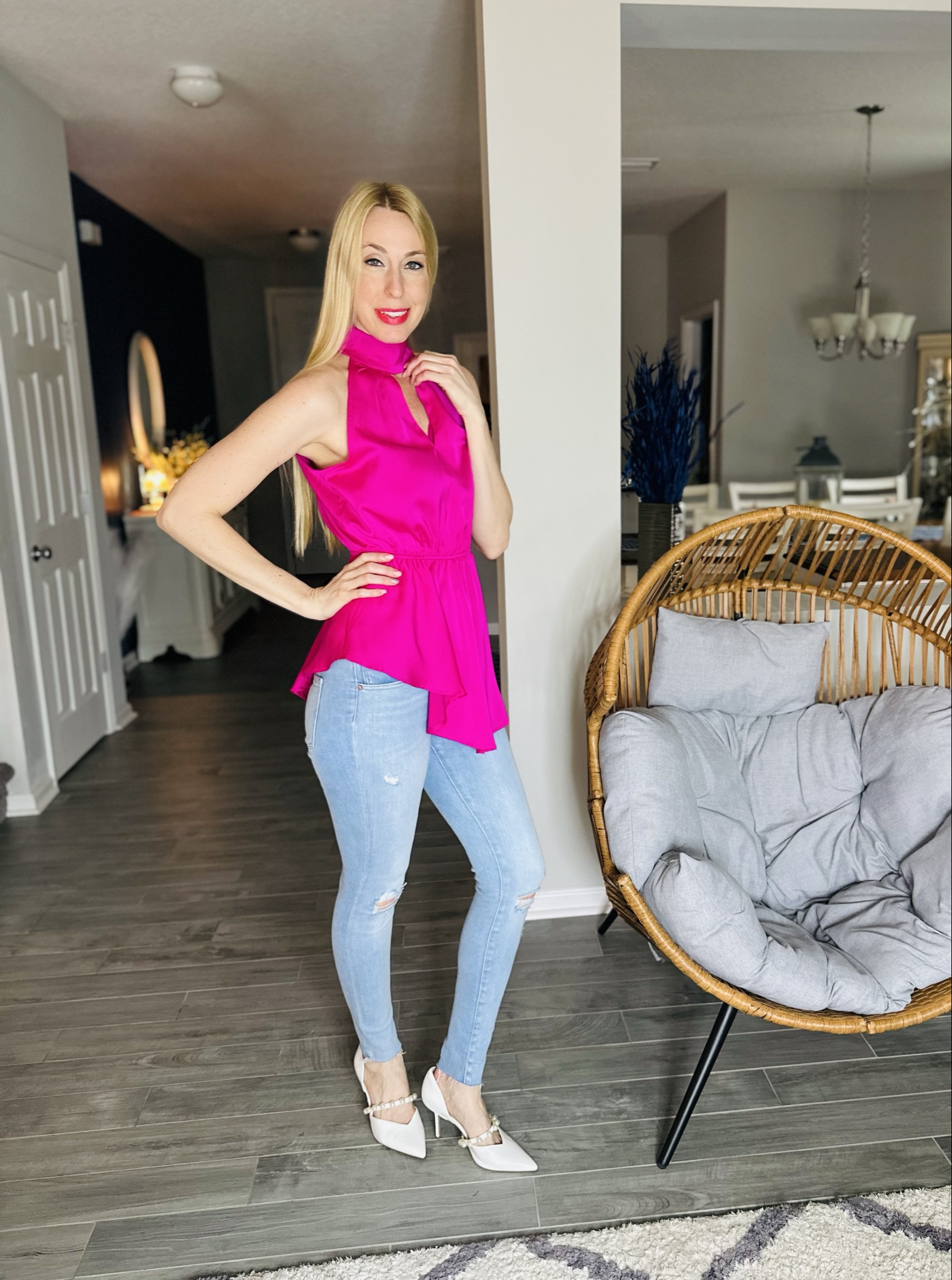 I can’t wait for it to warm up to wear this super cute top for spring and summer 
It’s very breezy so I should not be too hot in it 
Wearing size small
Size 2L in the jeans

#LTKfindsunder50 #LTKfindsunder100 #LTKstyletip