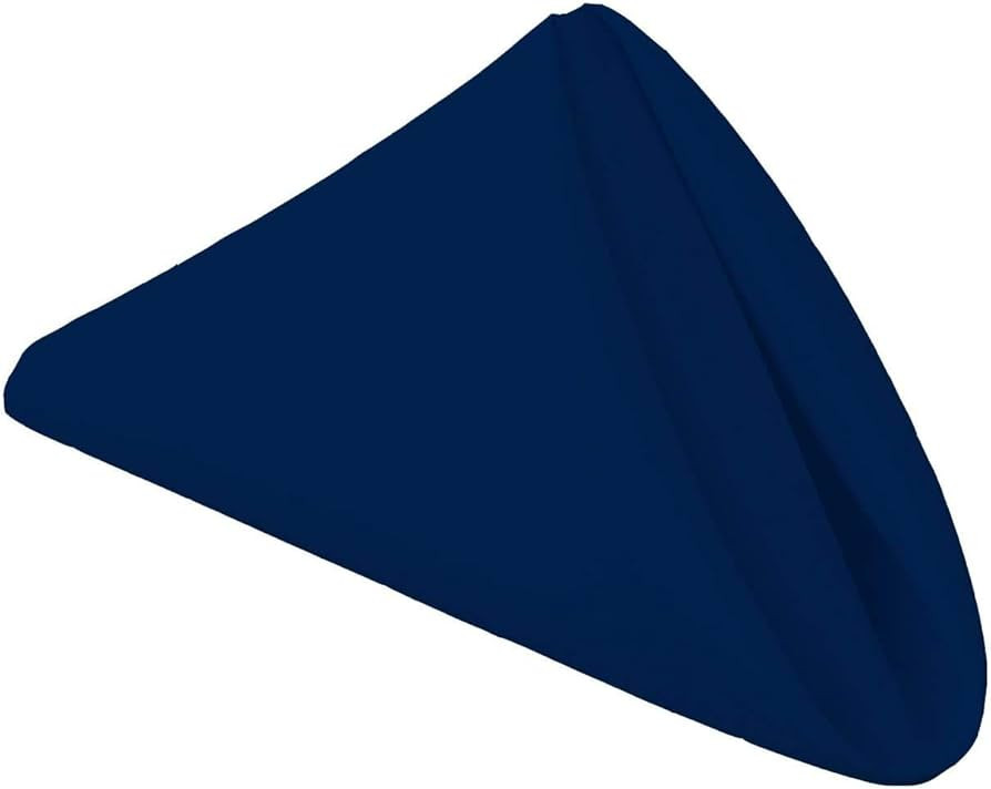 PLOYMONO Navy Blue Heavy Duty Cloth Napkins - 17 x 17 Inch Solid Washable Polyester Dinner Napkin... | Amazon (US)
