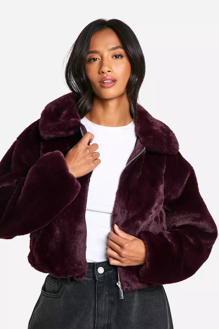 Petite Short Faux Fur Jacket | boohoo (US & Canada)