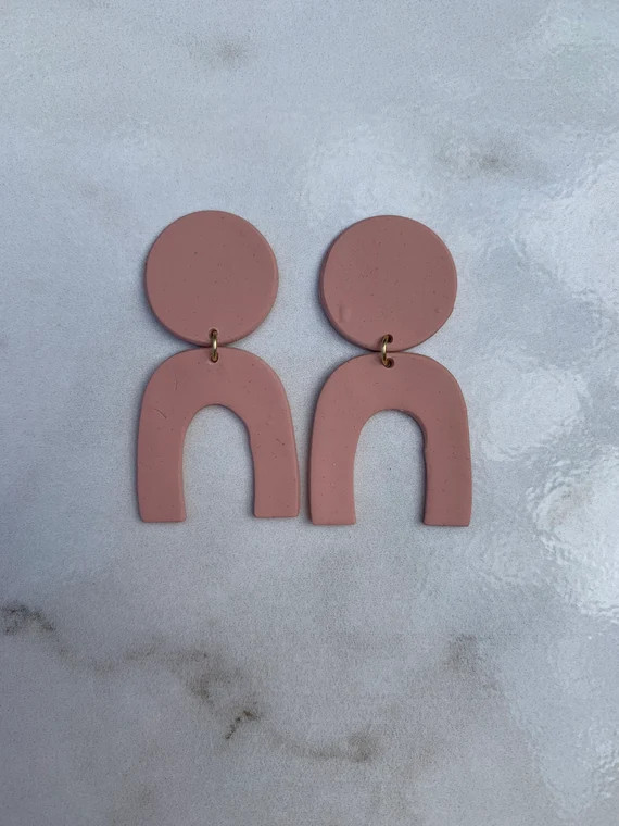 Small Irregular Rainbow Clay Earrings | Etsy | Etsy (US)