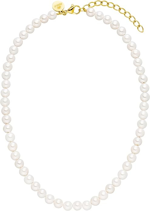 Purelei® White Pearl Necklace – 18K Gold plated stainless steel jewelry – Waterproof chain w... | Amazon (US)