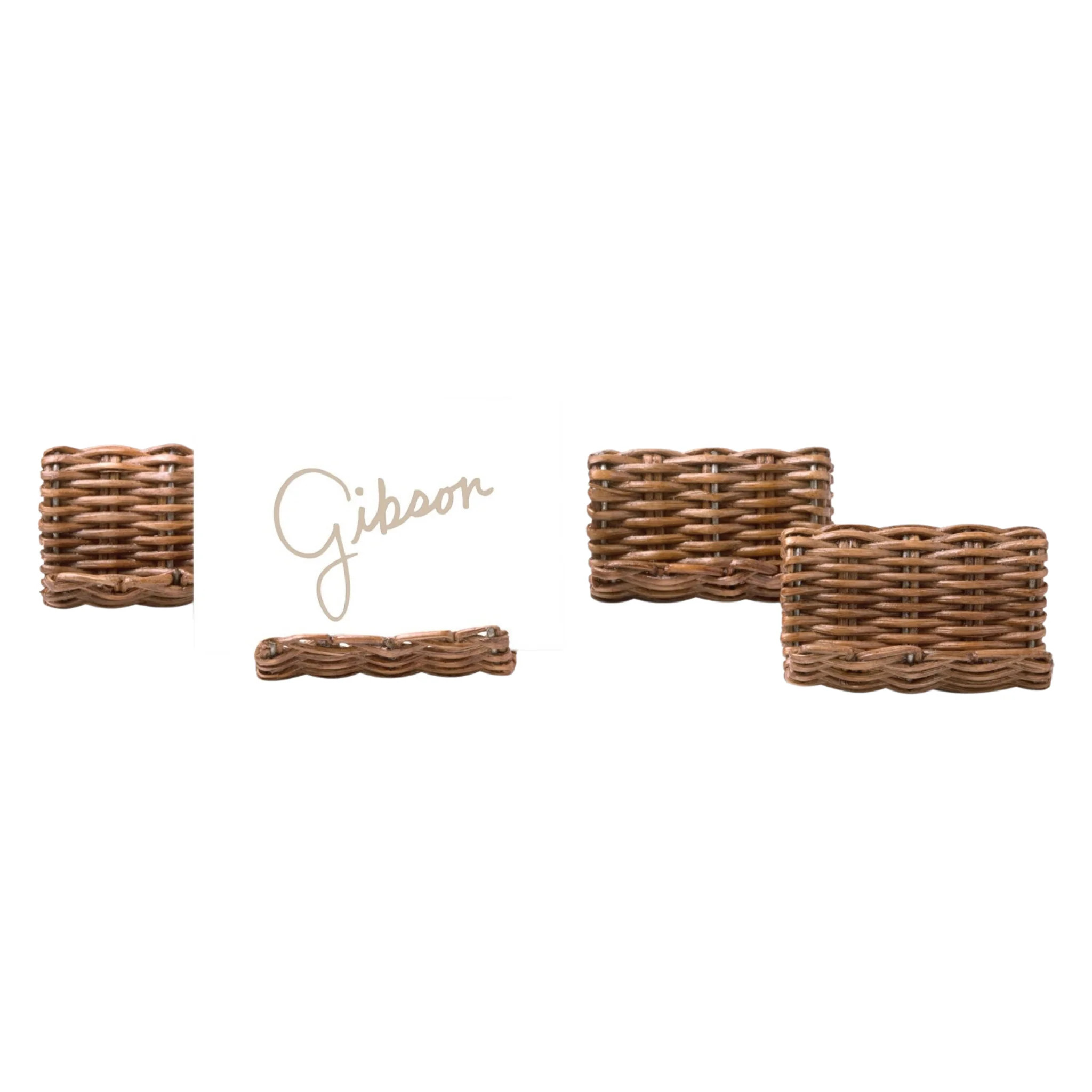 Set of 4 Rattan Place Card Holders | The Well Appointed House, LLC