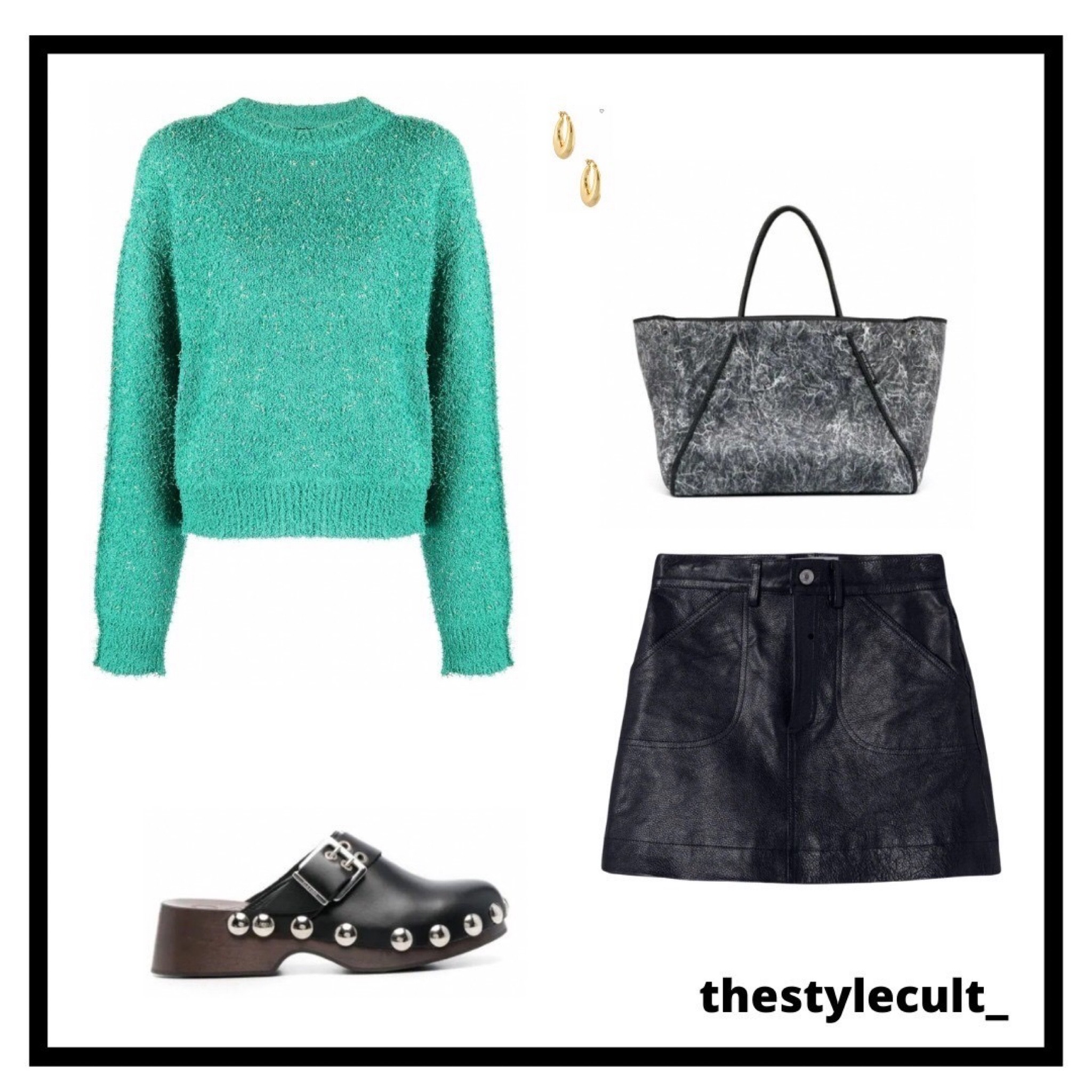 • re done mini leather skirt | gold hoops | ganni clogs | andersson bell sweater | state of escape tote

#LTKstyletip #LTKSeasonal #LTKitbag