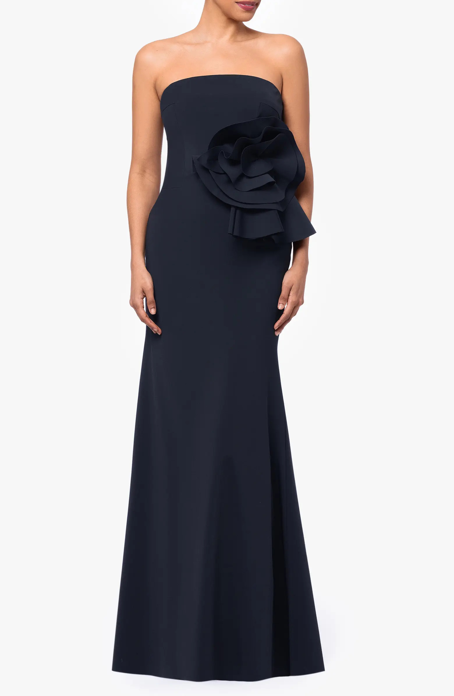 Rosette Detail Strapless Gown | Nordstrom