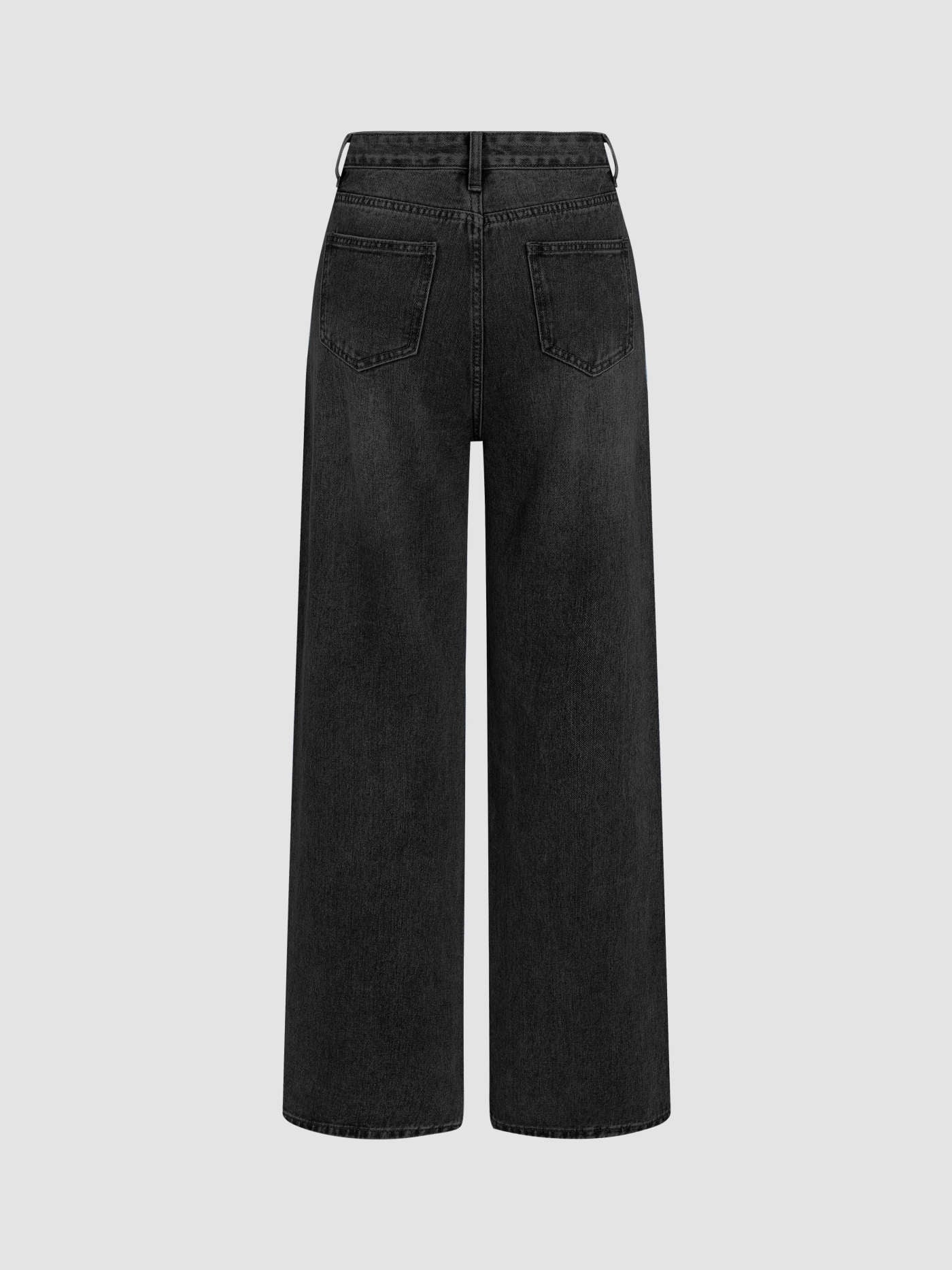 Petite Denim Solid Straight Leg Jeans | Cider