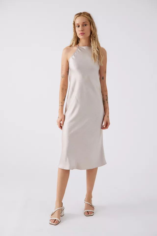 Dress Forum Satin Halter Midi Dress | Urban Outfitters (US and RoW)