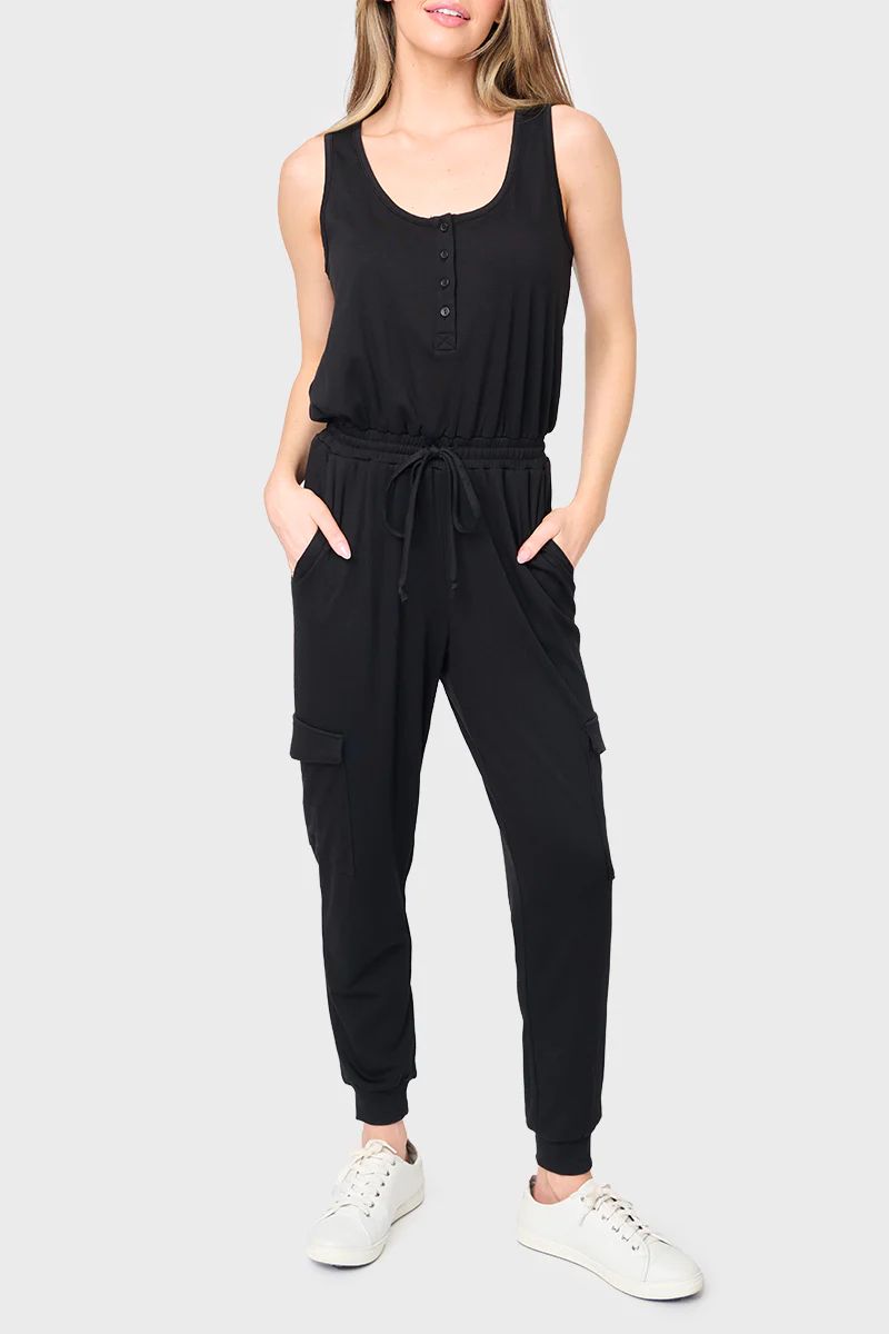The Luxe Essential Ponte Cargo Jumpsuit | Gibson