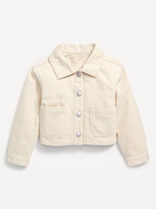 Cropped Twill Utility Shacket for Toddler Girls | Old Navy (US)