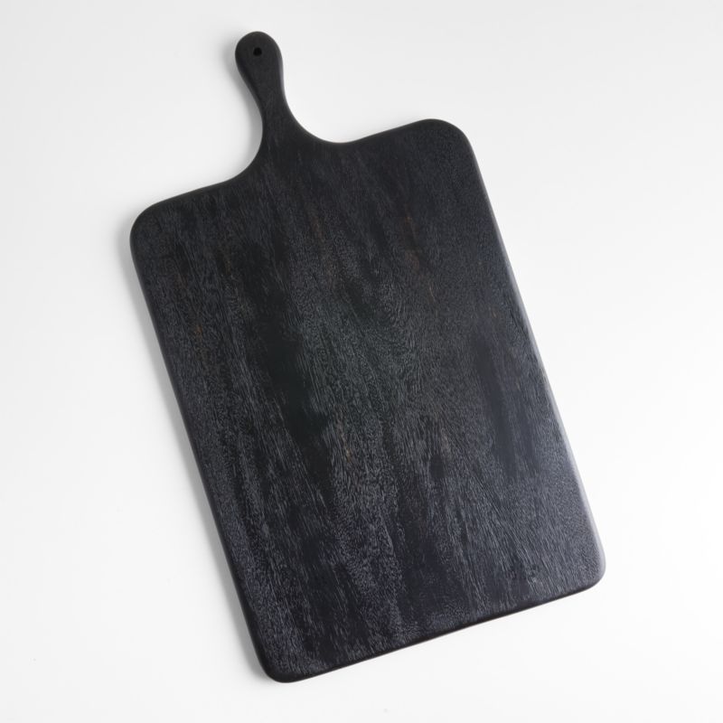 Tondo Rectangle Ebonized Serving Board Cheeseboard Platter + Reviews | Crate & Barrel | Crate & Barrel