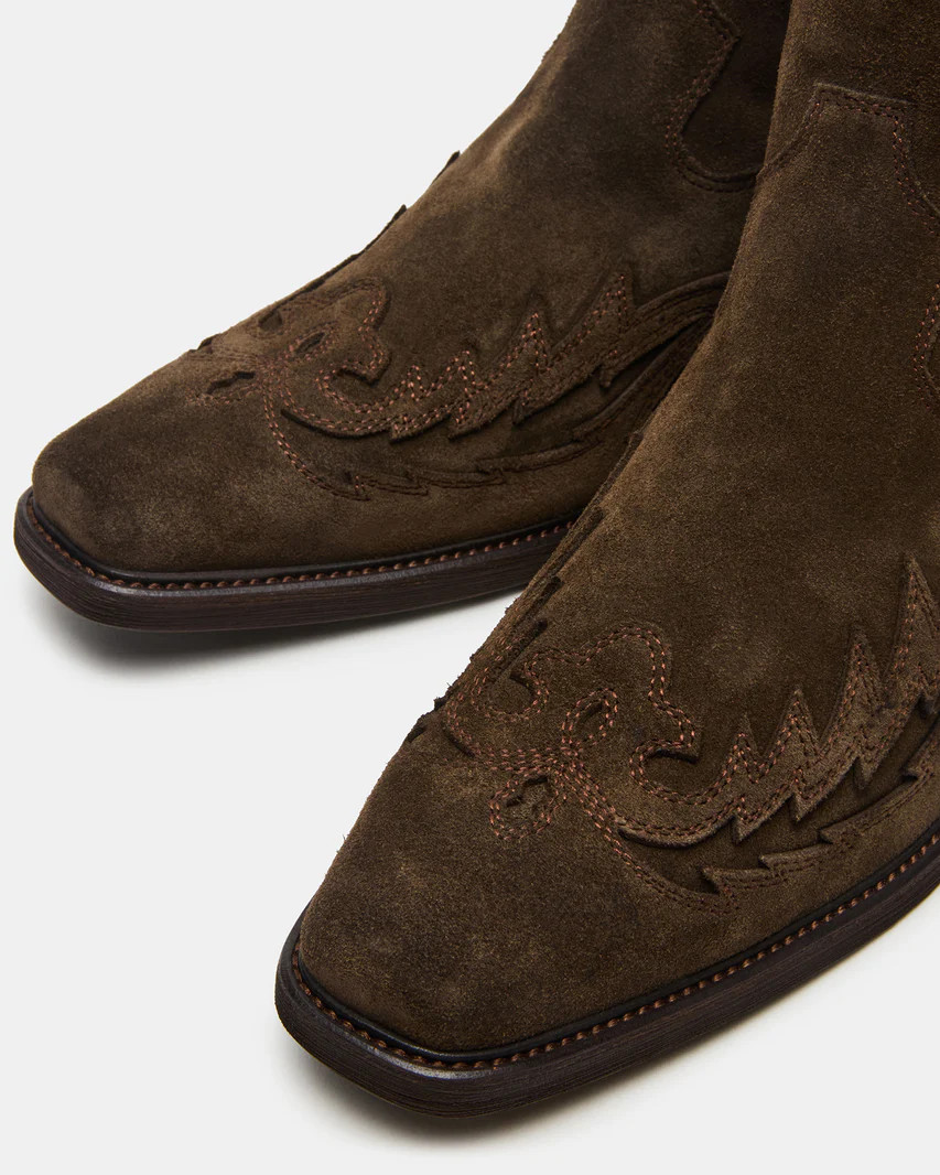 SANTANA Green Olive Western Men's Ankle Boot | Steve Madden (US)