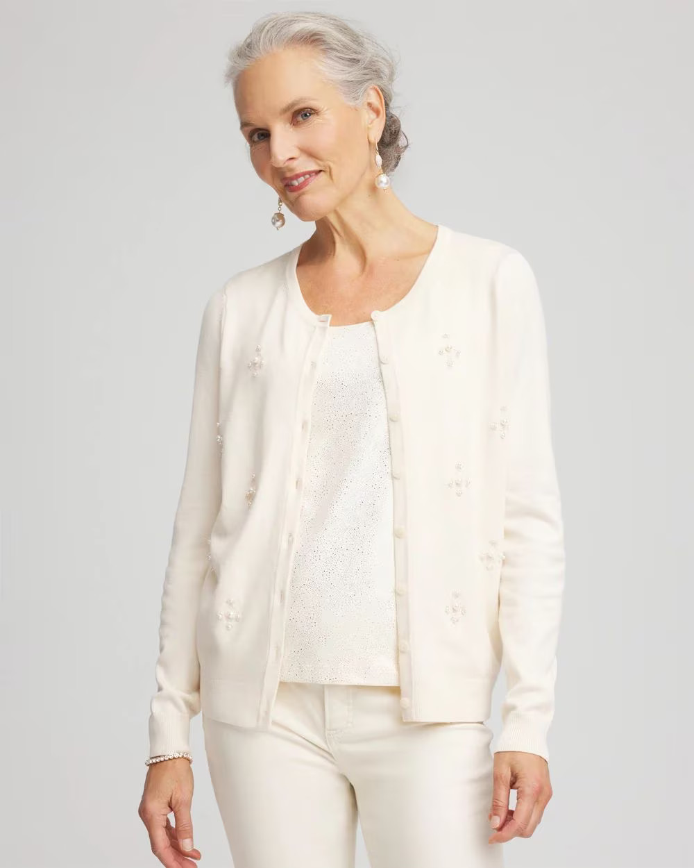 Ella Embellished Crewneck Cardigan | Chico's