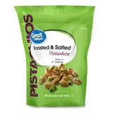 Great Value Roasted & Salted Pistachios, 16 oz Resealable Bag | Walmart (US)