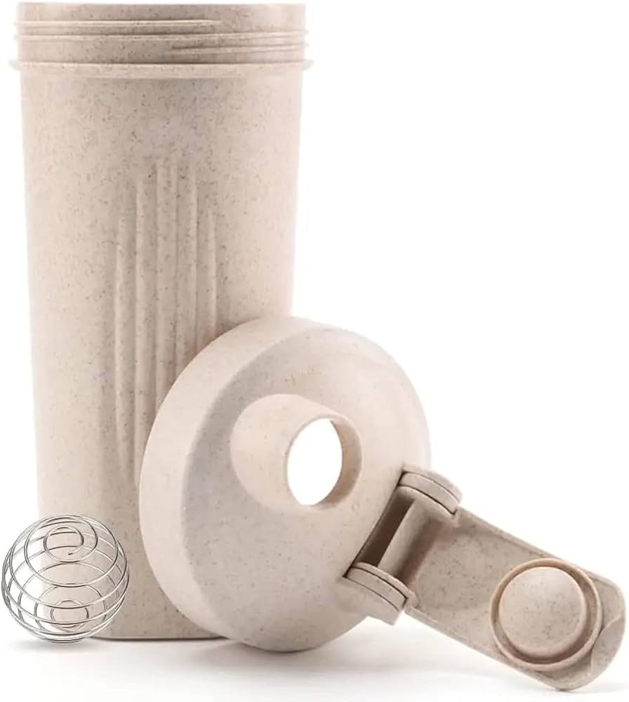 Eco-Friendly Shaker Bottle w/Mixer Ball, 20 oz (600ml) | BPA Free, Wheat Straw | Protein Shakes, ... | Amazon (US)