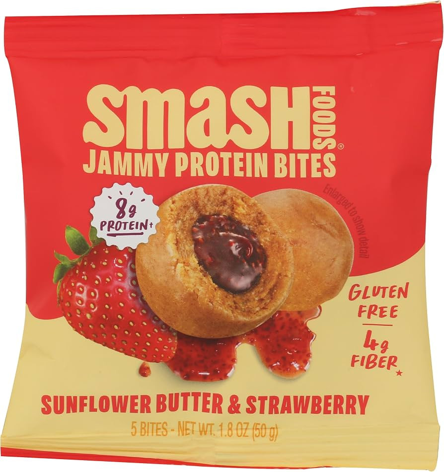 Chia Smash, Sunflower Butter & Strawberry Jam Superfood Bites, 1.8 Ounce | Amazon (US)