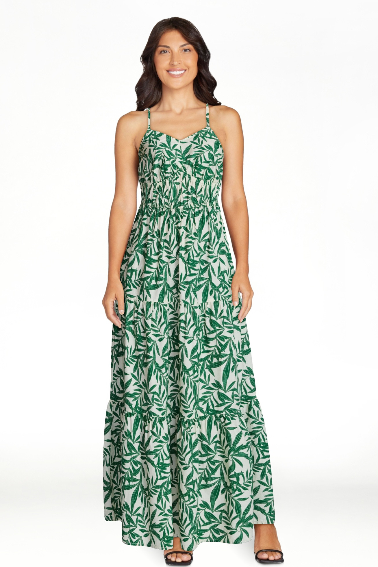 Time and Tru Women's Sleeveless Tiered Cotton Maxi Dress, Sizes XS-XXXL | Walmart (US)