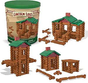 Lincoln Logs – 100th Anniversary Tin, 111 Pieces, Real Wood Logs - Ages 3+ - Best Retro Buildin... | Amazon (US)
