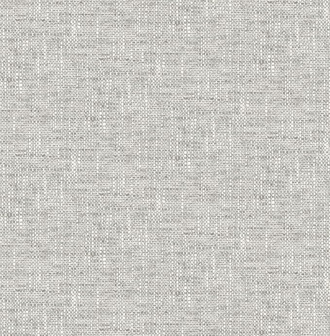 NuWallpaper NU2873 Poplin Texture Grey Peel and Stick Wallpaper, Gray | Amazon (US)