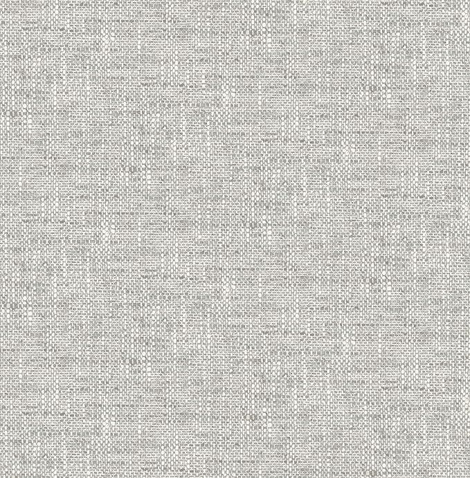 NuWallpaper NU2873 Poplin Texture Grey Peel and Stick Wallpaper, Gray | Amazon (US)