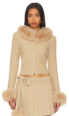 LOBA Nili Faux Fur Sweater in Tan from Revolve.com | Revolve Clothing (Global)