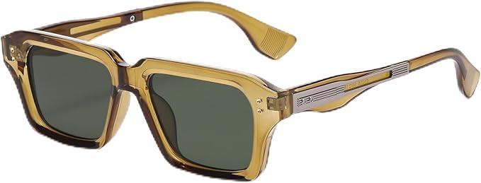 Rectangle Fashion Sunglasses for Men Women Square Frame Sun Glasses 90’s Retro Designer Shades | Amazon (US)