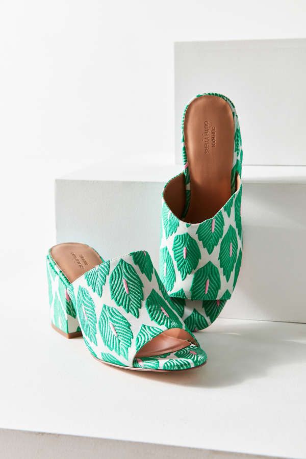 Palm Pattern Heeled Mule | Urban Outfitters US