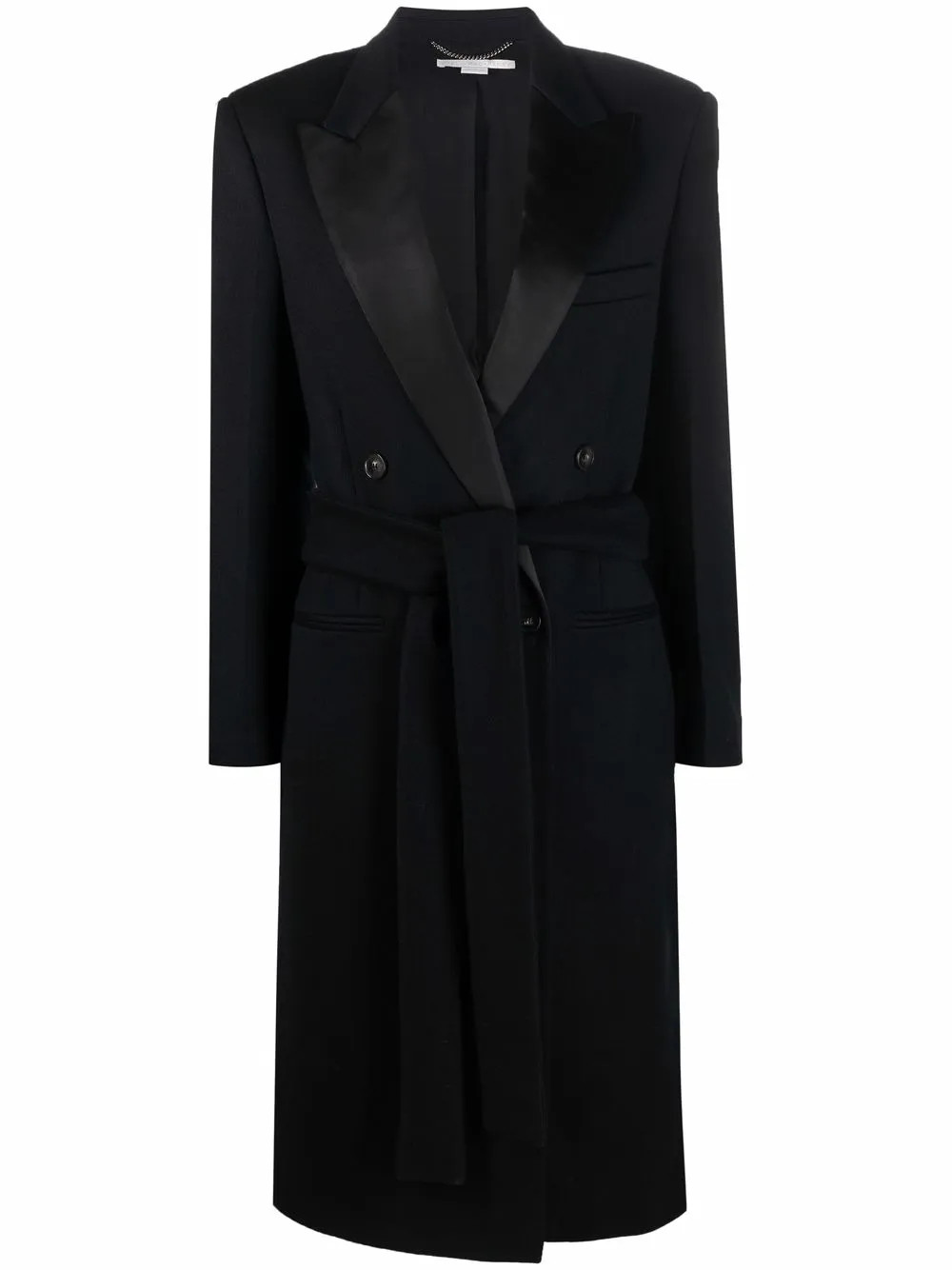 double-breasted belted coat | Farfetch Global