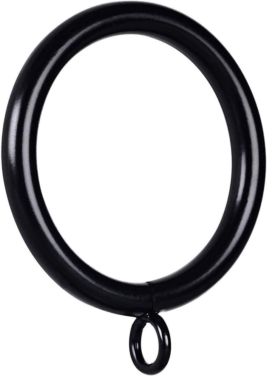 Metal Curtain Rings with Eyelet 1.49” Inner Diameter,Fits Up to 1 1/4-Inch Rod (Black,60Pcs) | Amazon (US)
