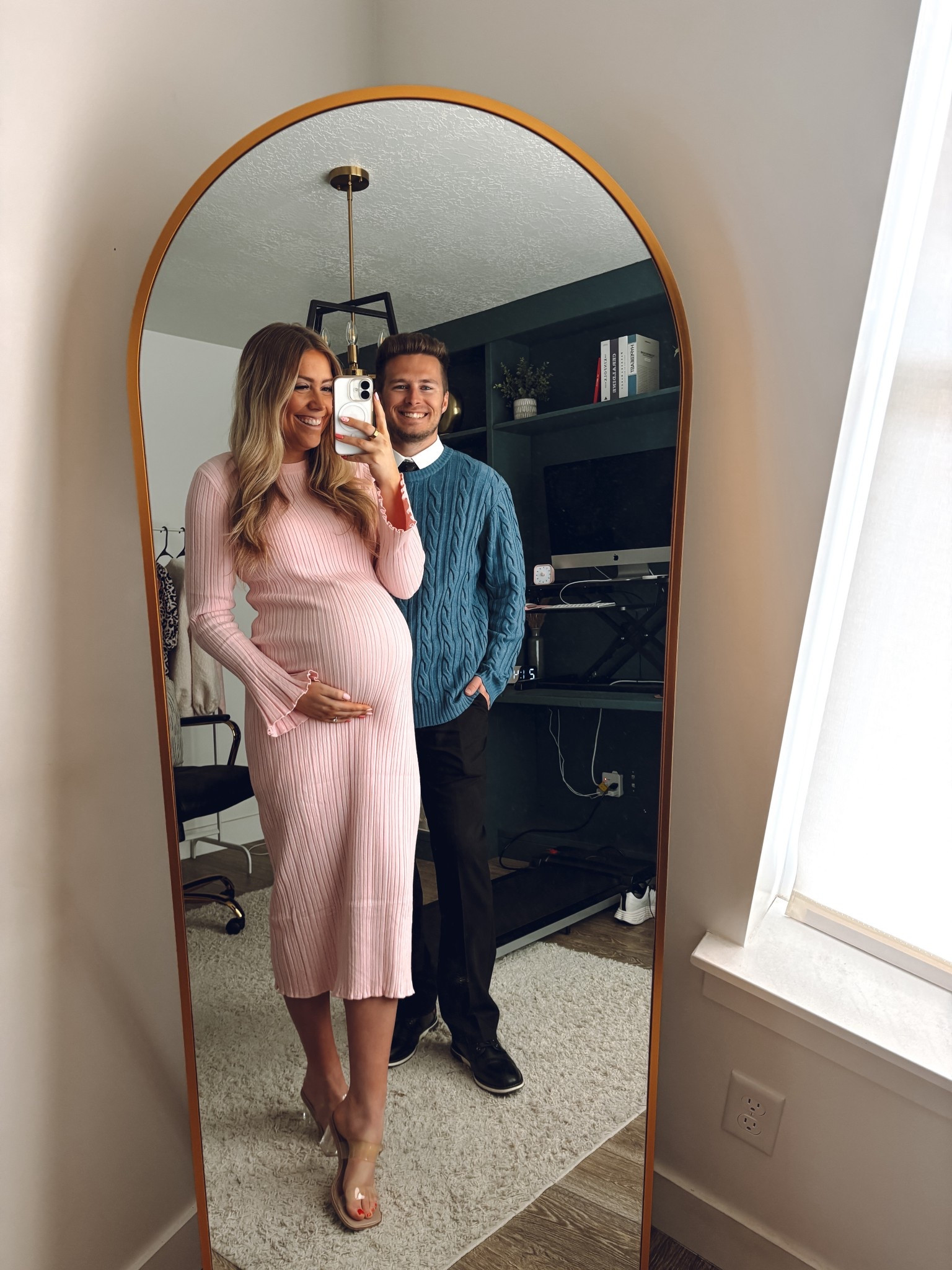 pink dress is bump friendly but not maternity! super comfortable, true to size & more colors!
heel: true to size and comfortable
men’s sweater: sized up one to L
men’s shoes: true to size 

| pregnant | couples outfit | pink dress | Valentine’s Day dress 

#LTKMens #LTKValentine #LTKBump