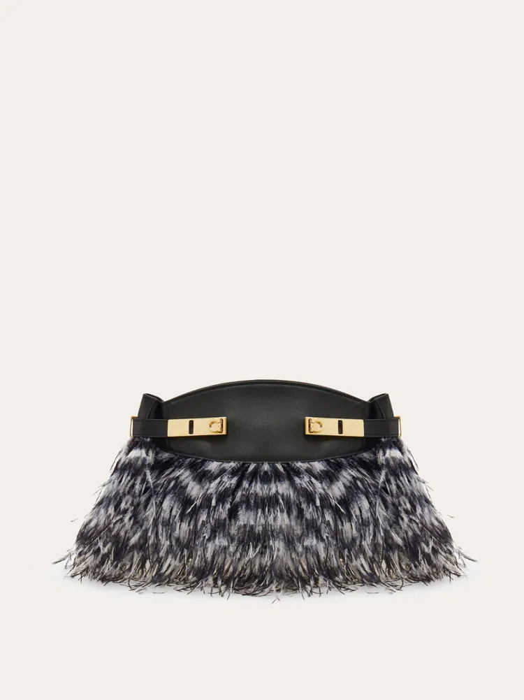 Hug Soft crossbody bag with feathers (XS) | Ferragamo