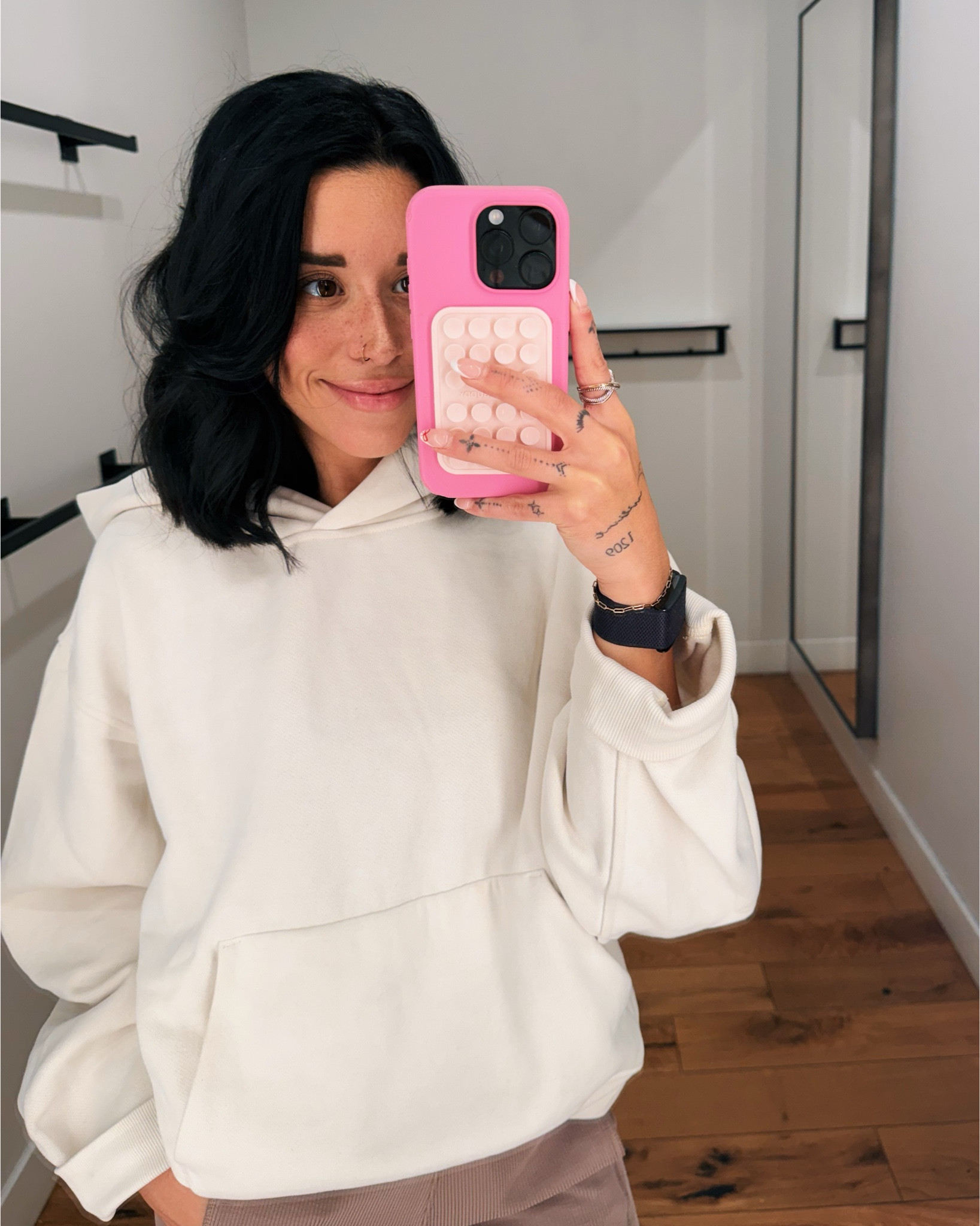 Obsessed with the new #womenssteadystate hoodie from @lululemon. The arms fit a little baggier but still very warm not as thick as a scuba though either.

Size S which is a 6 I did for a baggier fit in light ivory !

#ltklululemon 

#LTKActive #LTKootd