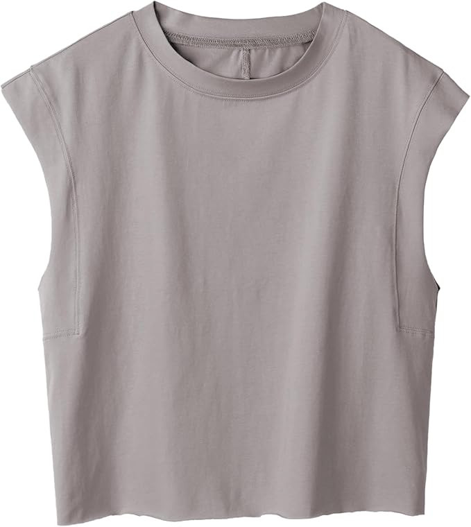 Oversized Tank Top for Women Sleeveless Athletic Cropped Activewear Workout Yoga Gym Tops | Amazon (US)