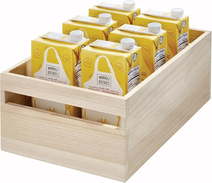 iDesign Paulownia Wood Collection Storage Bin with Handles, 15" x 10" x 6", Natural | Amazon (US)
