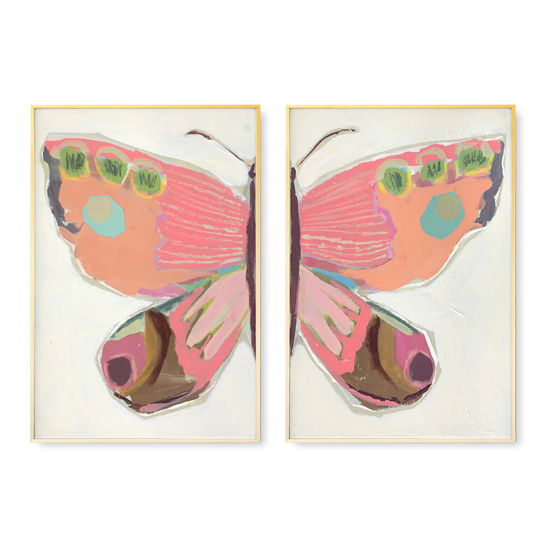Rose Colored Lens Butterfly Split by Jenny Westenhofer Art Prints | Urban Garden Prints